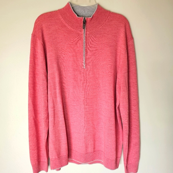 Hart Schaffner Marx Quarter Zip Pullover Merino Wool Sweater Size large - Picture 1 of 9